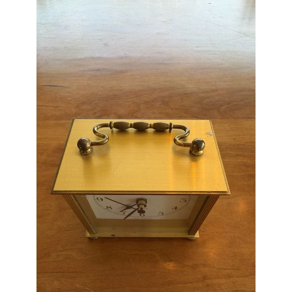 Vintage Bulova Brass Quartz‎ Carriage Clock - Made in Germany